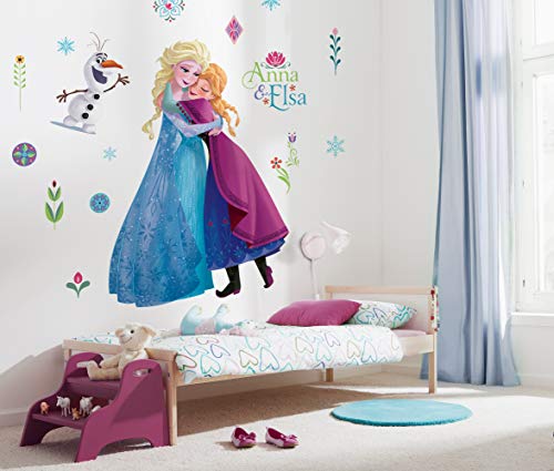 Disney selbstklebende und konturgeschnittene Vlies Fototapete von Komar - Frozen Nordix Summer XXL - Größe: 127 x 200 cm - Wandtattoo, Kinderzimmer, Mädchenzimmer, Lebensgross von Komar