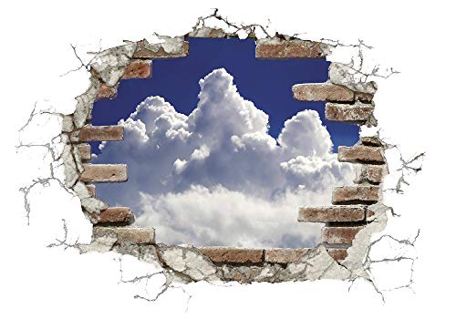 Komar Deco-Sticker | Break Out Clouds | Größe:100 x 70 cm (Breite x Höhe) | Wandtattoo, Wand, Dekoration, Aufkleber, Sticker, Mauerdurchbruch | 17724h von Komar