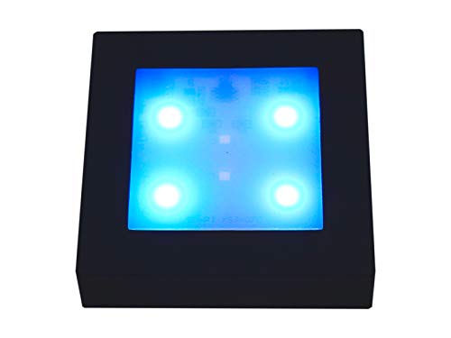 Komerci LED Leuchtsockel RGB 77x77mm Quadrat sanfter Farbwechsel für 3D Lasergravur Glasblock Glasfoto von Komerci