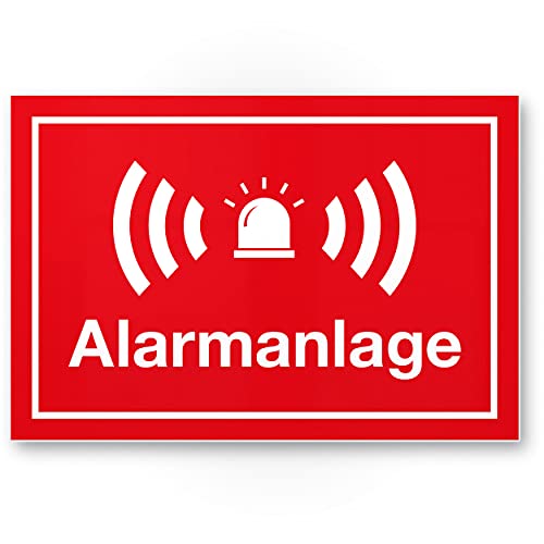 Komma Security Alarmanlage Schild 30 x 20 cm - Achtung Vorsicht Alarmgesichert - Hinweis Hinweisschild Alarm - Haus Gebäude Objekt von Komma Security