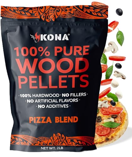 Kona Räucher-Pellets aus Pizza-Mischholz, für Pizzaöfen, 100 % natürliches Hartholz – reichhaltiger Rauchgeschmack – ideal für Pizzaöfen, Smoker und Räucherröhren – 0,9 kg von Kona