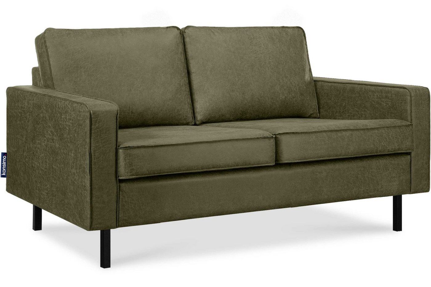 Konsimo 2-Sitzer INVIA Zweisitzer-Sofa, Grundschicht: Echtleder, in Vintageoptik, Hergestellt in EU von Konsimo