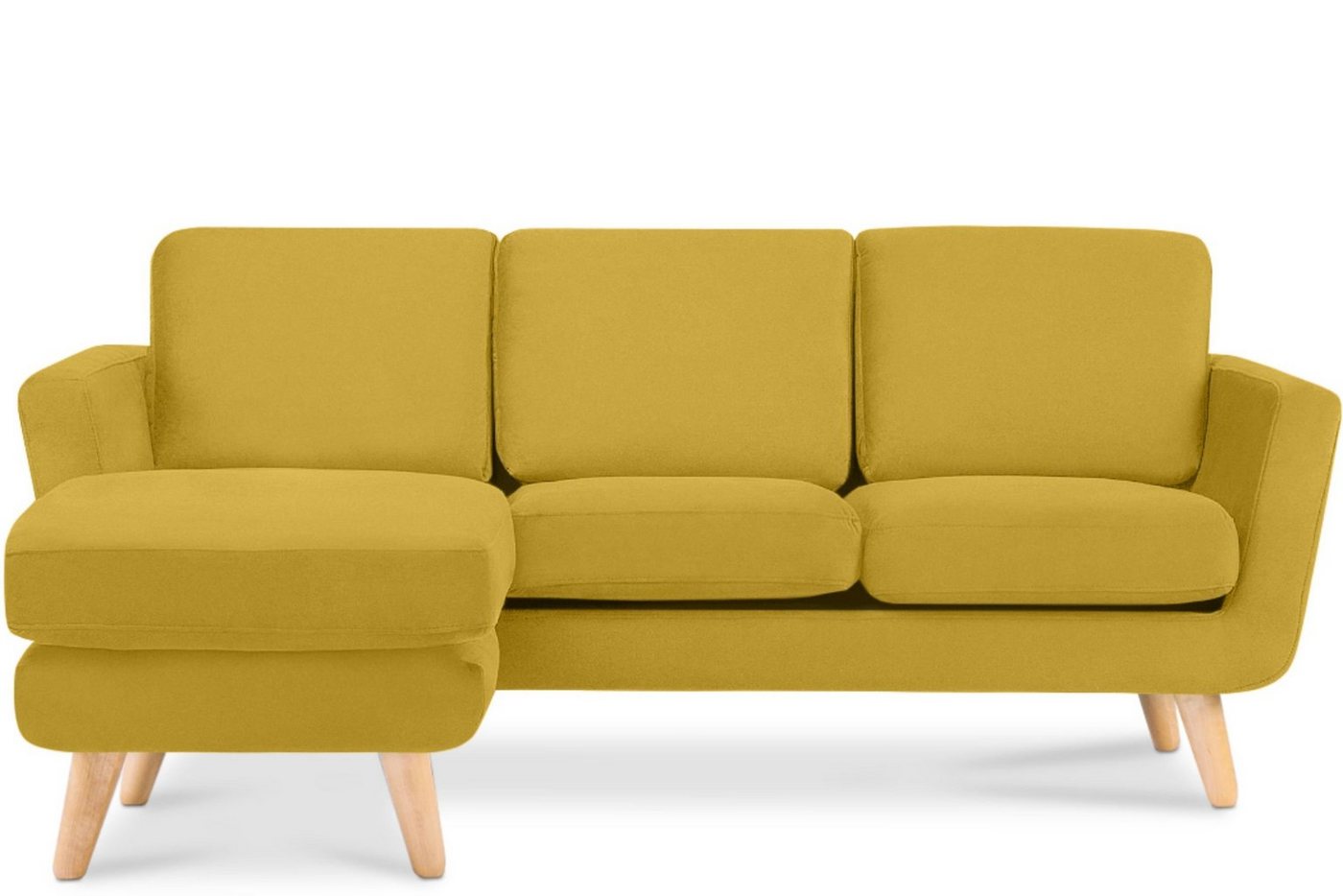 Konsimo Ecksofa TAGIO links, Scandi-Stil, mit Armlehnen, Made in Europe, Gestell aus Massivholz von Konsimo