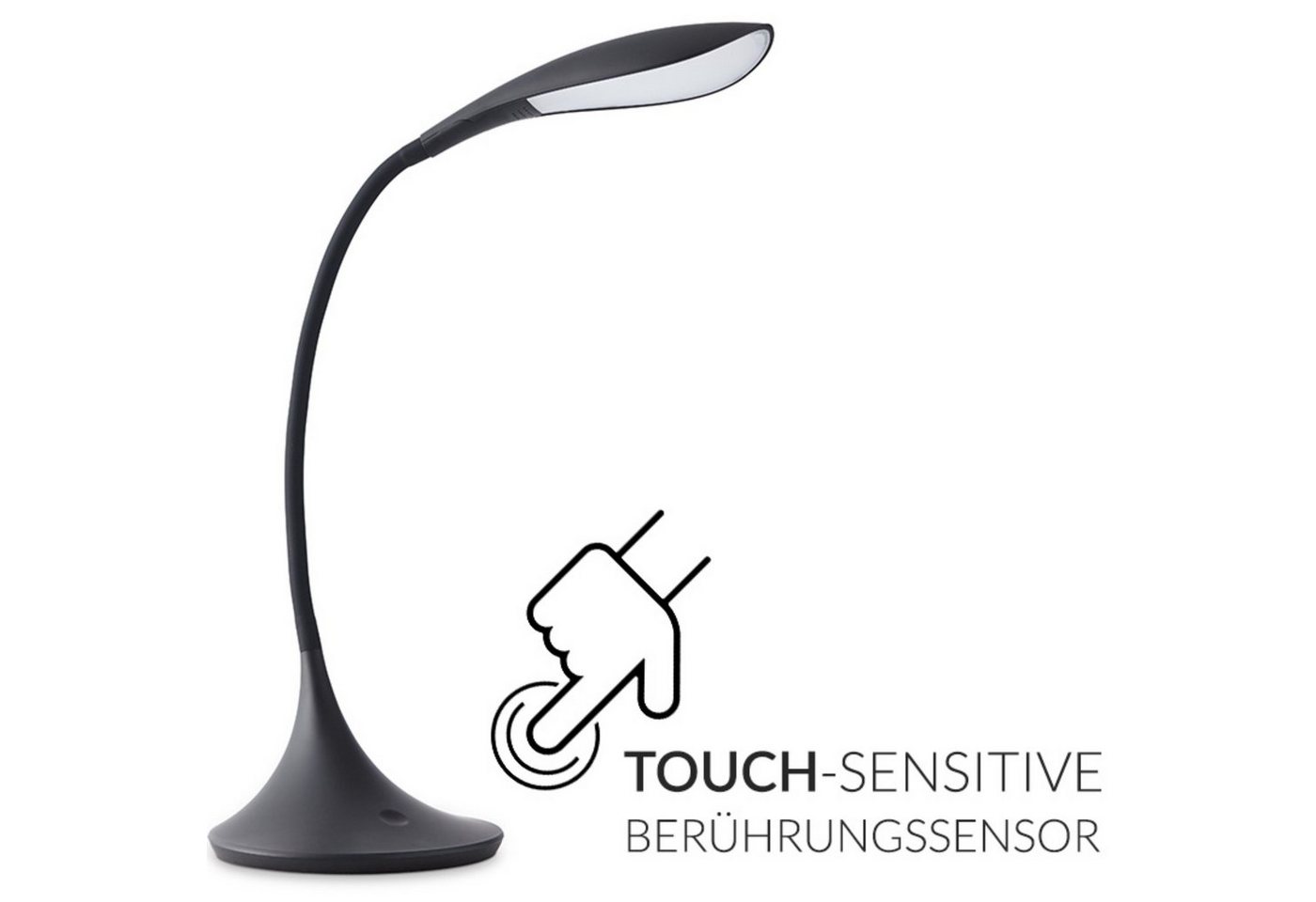 Konsimo Schreibtischlampe TIFER Tischlampe, LED fest integriert, 1,5 m, mit Berührungssensor von Konsimo