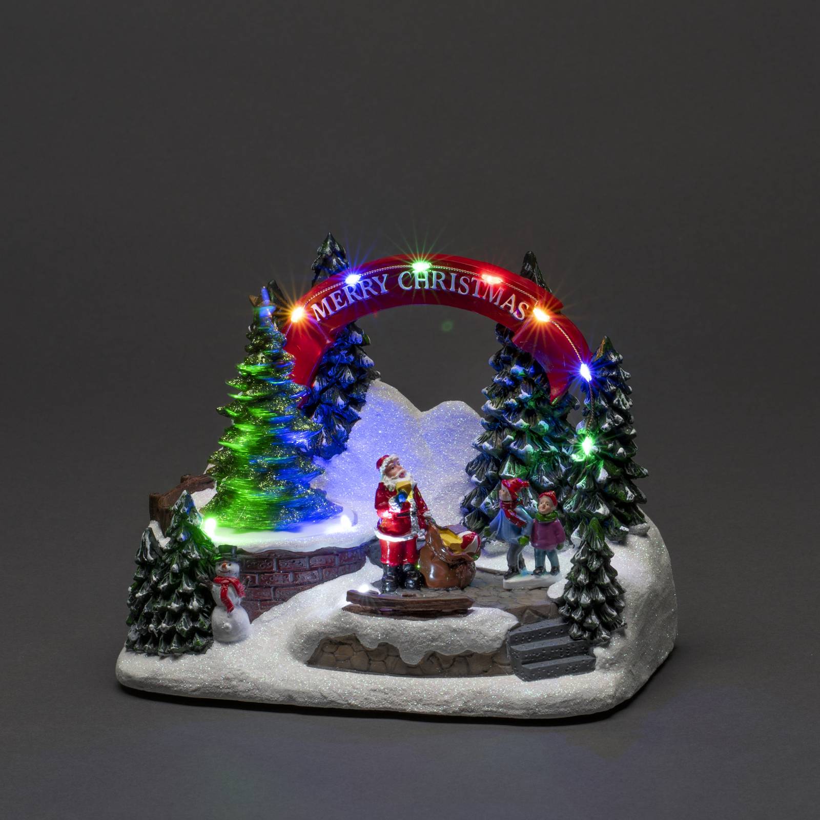 LED-Dekoleuchte Santa und Kinder, mit Musik von Konstsmide Christmas