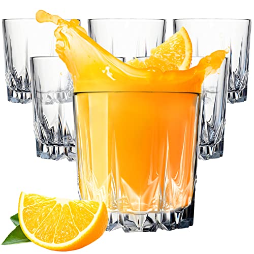 Konzept 11 - Gläser Set 6-teilig Wassergläser 300ml Trinkgläser Set, Geriffelte Gläser für Saft, Wasser, Cocktails, Gin Tonic, kalte Getränke, Widerstandsfähiges Glas von Konzept 11
