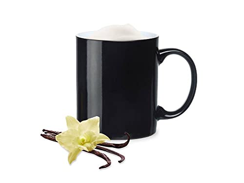 Konzept 11 - Kaffeebecher 300ml Set 2 Stk., Schwarz, Teebecher aus Keramik, Trinkbecher Set für Coffee, Tee, Große Tassen, Spülmaschinenfest von Konzept 11