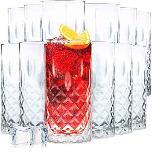 Konzept 11 - Gläser Set 12-teilig, Trinkgläser Set 300ml transparent, Wassergläser, geriffelte Gläser für Saft, Wasser, Party, Garten, Cocktailgläser von Konzept 11