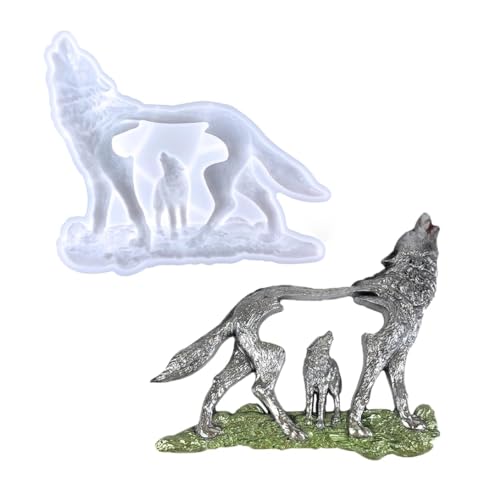 Koonafy 3D Wolf Silikonharz Formen Wolf Form Silikonform Tier Gießform Epoxidharz Wandbehang für Desktop Ornamente (Wolf Silikon Form) von Koonafy