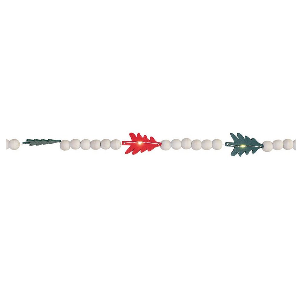 Koopman LED-Lichterkette LED-Minilichterkette, grün-rot, Perlen und Weihnachtsbäume, 20 warmw von Koopman