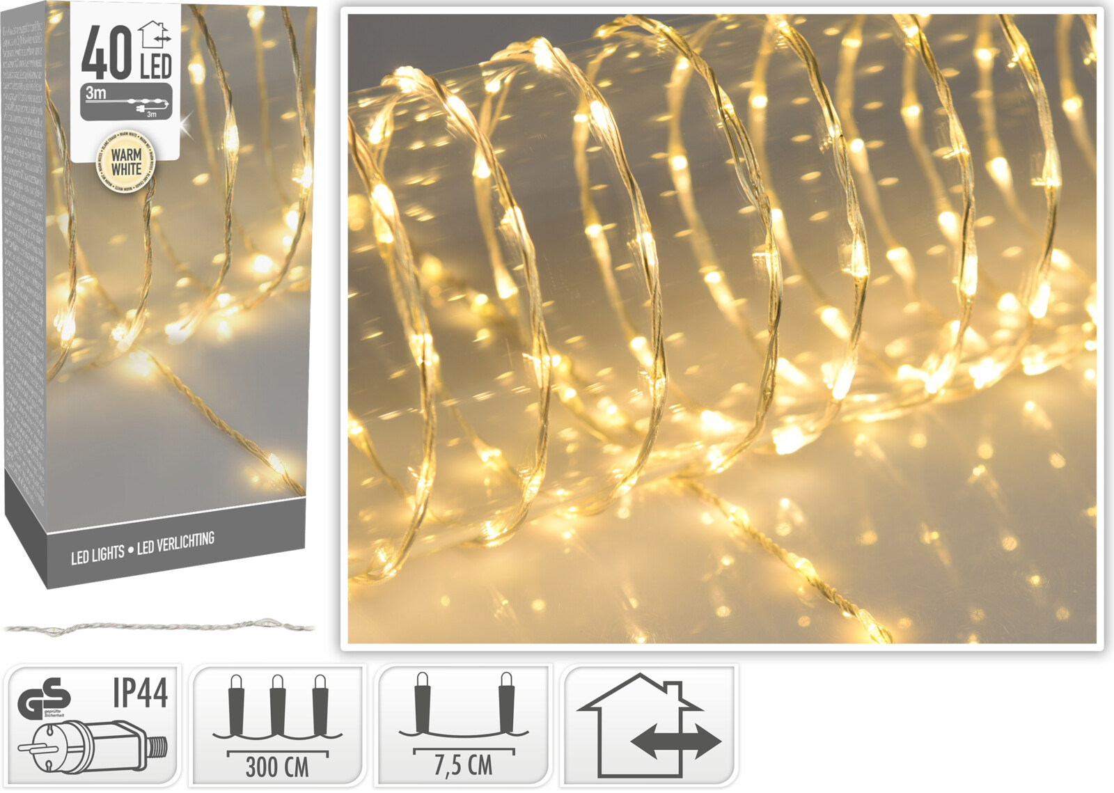 Koopman Lichterkette 40 LED 3 m warmweiß von Koopman