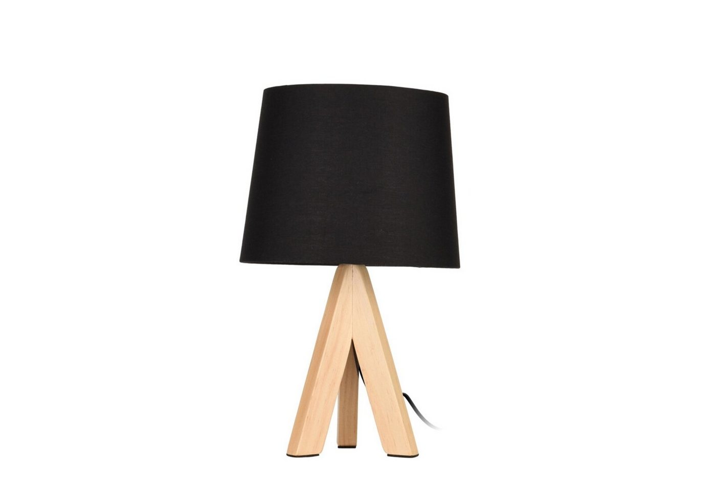 Koopman Tischleuchte Tischlampe schwarz mit Holzbeinen, ohne Leuchtmittel von Koopman