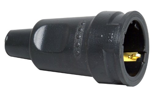 Kopp 180416066 Schutzkontakt-Gummikupplung mit Knickschutztülle, schwarz von Kopp