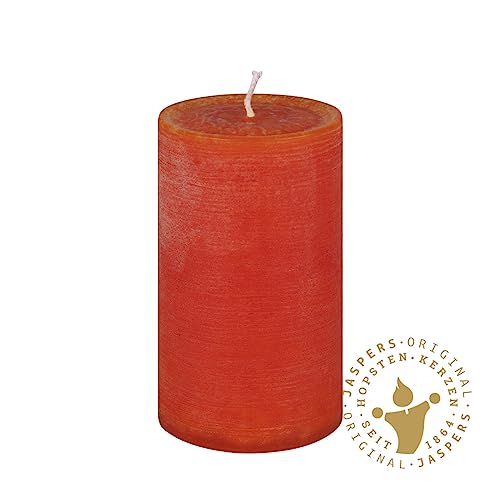 Kopschitz Rustik Kerzen, Nordische Reifkerzen, durchgefärbte Kerzen Orange Ø 80 x 150 mm, 1 Stück von Kopschitz