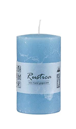 Kopschitz Rustikale durchgefärbte Kerze Ocean Blau, 50 x 50 mm, Stumpenkerze, rußarm, tropffrei, RAL Kerzengüte Qualität von Kopschitz