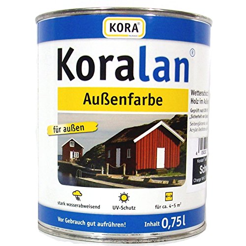 Koralan Außenfarbe Wetterschutzfarbe schwarz, 0,75 Liter