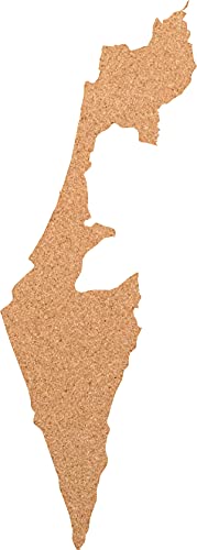 Israel als Pinnwand aus Kork XXL ca. 80x50 cm | Umriss Israel zum Pinnen und als Wanddeko | Tolle CORKWORLD | Detailgenau & Hochwertig von Kork-Deko