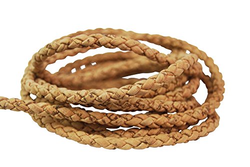 Korkschnur geflochten, rund – 6 mm naturkorkfarben – DIY basteln – Schmuck-Herstellung – Nähen mit Kork – vegane Leder-Alternative – Kork Band – Deko Schnur von Kork-Deko