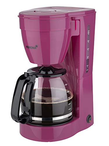 Korona 10119 Kaffeemaschine in Beere | Filter-Kaffeeautomat Lila | Mit Glaskanne | Für 12 Tassen Kaffee | Warmhalteplatte | Schwenkfilter | 800 Watt von Korona