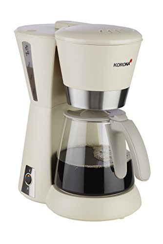 Korona 10205 Kaffeemaschine Sandgrau/Creme | Filterkaffeemaschine mit Glaskanne | 1,25 Liter für 10 Tassen | 1080 Watt von Korona