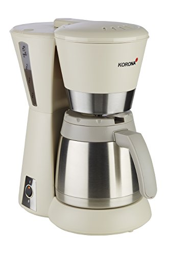 Korona 10225 Kaffeemaschine | Sandgrau/Creme | Filterkaffeemaschine mit Thermoskanne | 8 Tassen | 800 Watt von Korona