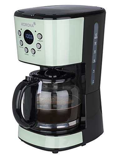 Korona 10665 Retro-Kaffeemaschine | Mint | 1,5 Liter | Filterkaffeemaschine | LCD-Display | Timer | Kaffeeautomat inkl. Permanentfilter von Korona