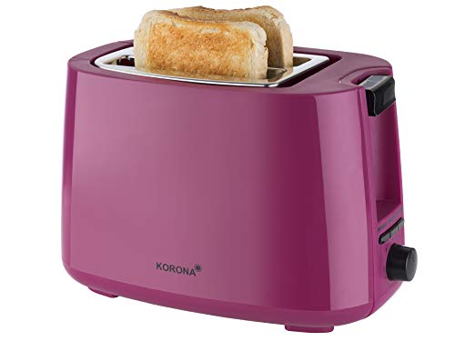 Korona 21134 Toaster | 2-Scheiben-Toaster mit Brötchenaufsatz | Auftau- und Aufheizfunktion | 7 Bräunungsstufen | 750 Watt | Beere von Korona
