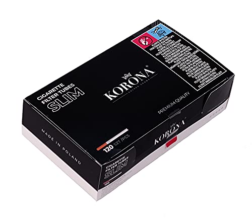 Korona Slim Filterhülsen 6,8mm Durchmesser 120er Box 10 Boxen (1200x Hülsen) von Korona