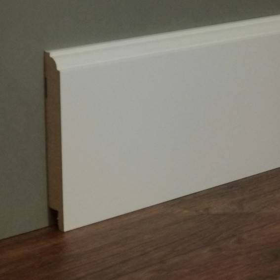 Sockelleiste / Fußleiste / Bodenleiste Bergamo-12 (63660) | 16 x 120 x 2500 mm | Weiß von Kosche