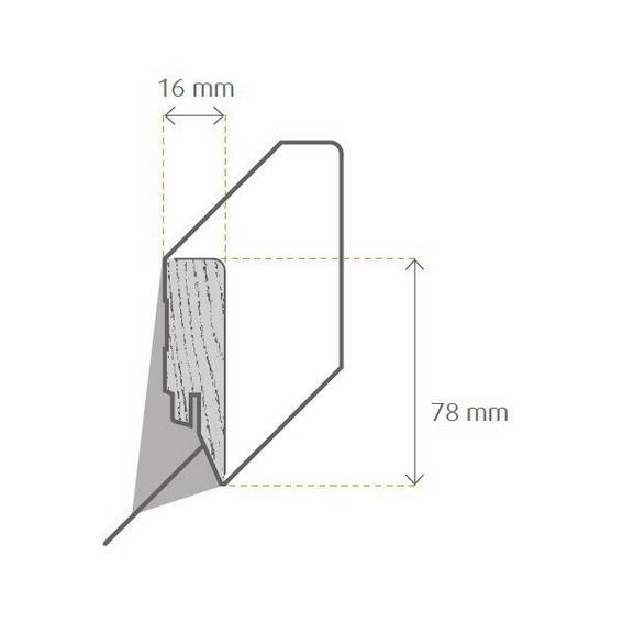 Sockelleiste / Fußleiste / Bodenleiste Mortara-3 (72297) | 16 x 78 x 2400 mm | Gletscherweiß von Kosche