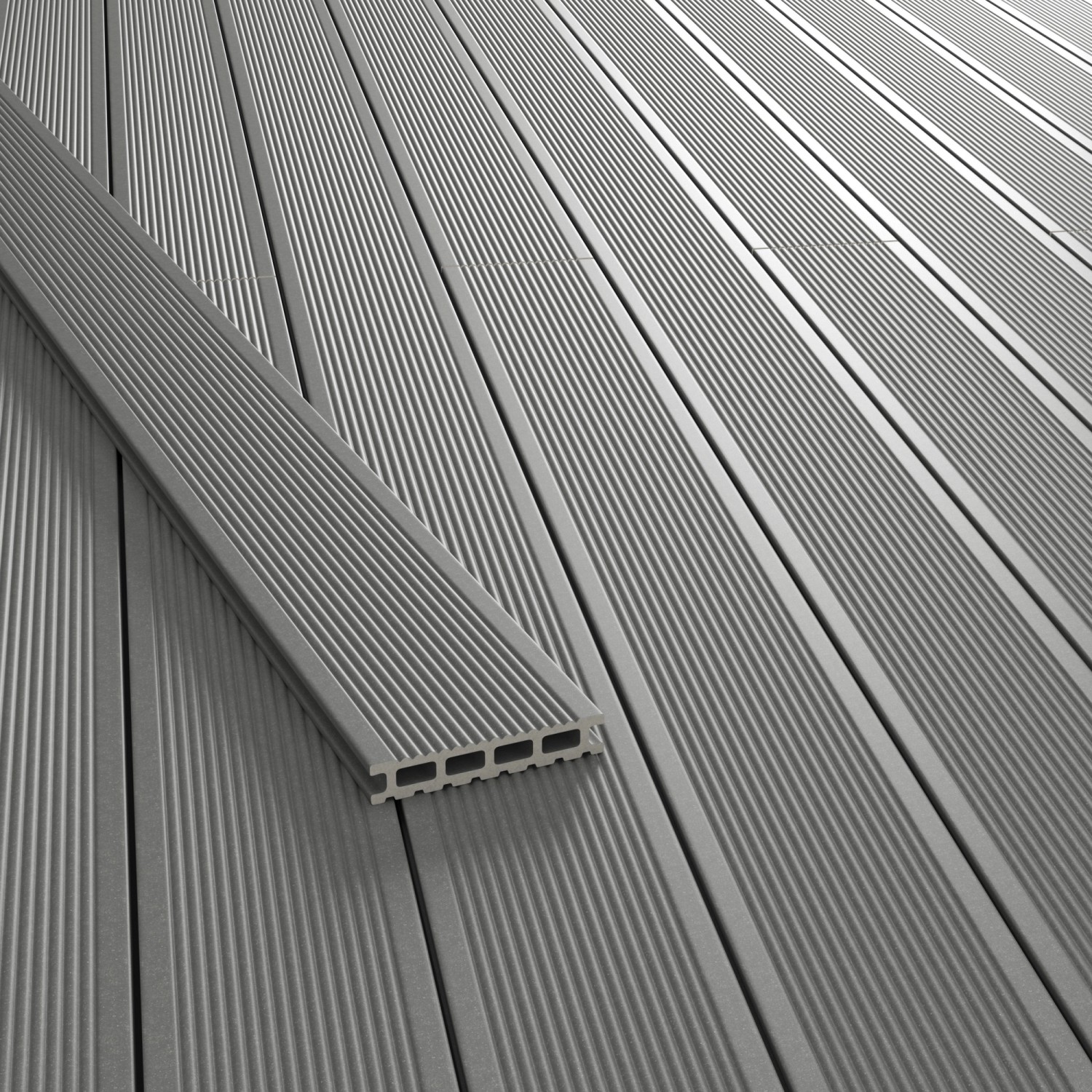KovalexWPC Terrassendiele Exklusiv mattiert Grau Standardmaß 2,6x14,5x300cm von Kovalex