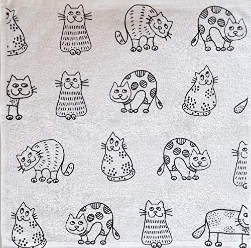 KRACHT Geschirrtuch Frottier Küche Katze Katzenreihe, 50x50 cm, 100% Baumwolle von KRACHT seit 1810