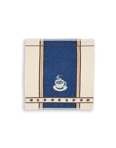 Küchen-Frottiertuch Espresso, blau, TRIOLINO®, Format 50/50, 100% Baumwolle von Kracht seit 1810