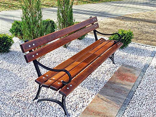 Neue Holz Garten Royal Bench mit Armlehne Erle massiv Konstruktion: Gusseisen und Boards 31 kg von Krakwood