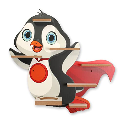 Regal „Pinguin“ geeignet für Toniebox und Tonies inkl. 40 Metallplättchen für Flexible Befestigung der Tonie Figuren von Kreative Feder