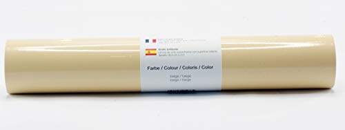 Kreativplotter Selbstklebende Plotterfolie Vinylfolie 30,5 cm x 3 m glänzend 39 Farben zur Auswahl, Farbe:105 Beige von Kreativplotter