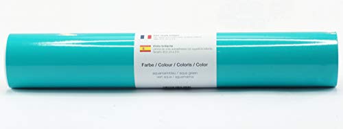 Kreativplotter Selbstklebende Plotterfolie Vinylfolie 30,5 cm x 3 m glänzend 39 Farben zur Auswahl, Farbe:176 Aquamarinblau von Kreativplotter