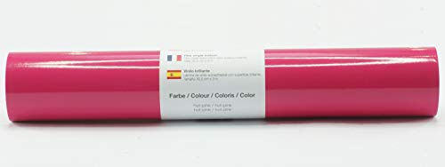 Kreativplotter Selbstklebende Plotterfolie Vinylfolie 30,5 cm x 3 m glänzend 39 Farben zur Auswahl, Farbe:189 Hot-Pink von Kreativplotter