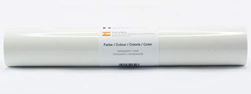 Kreativplotter Selbstklebende Plotterfolie Vinylfolie 30,5 cm x 3 m glänzend 39 Farben zur Auswahl, Farbe:199 Transparent von Kreativplotter