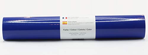 Selbstklebende Plotterfolie Vinylfolie 30,5 cm x 3 m glänzend 39 Farben zur Auswahl, Farbe:170 Ultramarinblau von Kreativplotter