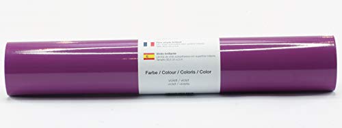 Selbstklebende Plotterfolie Vinylfolie 30,5 cm x 3 m glänzend 39 Farben zur Auswahl, Farbe:150 Violett von Kreativplotter