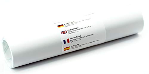 Selbstklebende Wandtattoo-/ Plotterfolie Vinylfolie matt 21 cm x 3 m, Farbe:Weiß von Kreativplotter