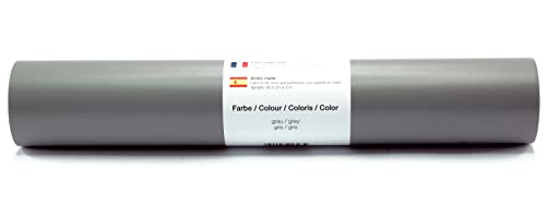 Vinyl Folie selbstklebend 3m versch. Farben Folie Grau-Matt von Kreativplotter