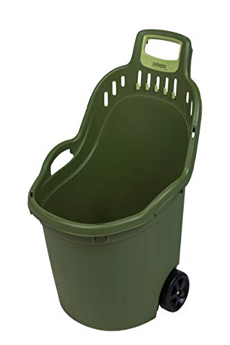 Gartentrolley HELPY mit 50 Liter Nutzvolumen, belastbar bis max. 60 kg. Räder auf Metallachse. In Grau oder Grün (Grün) von Kreher