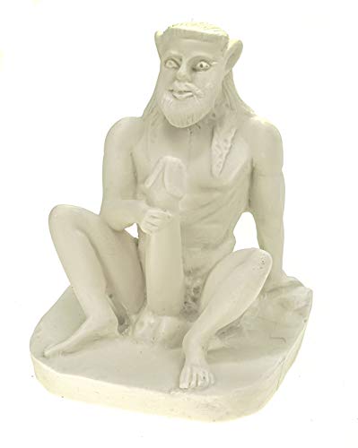 Kremers Schatzkiste Alabaster Figur Satyr Dämon 10 cm Skulptur weiß lüsternes Mischwesen von Kremers Schatzkiste