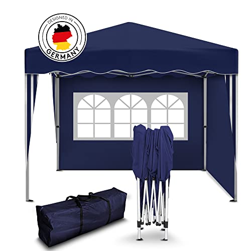 Kronenburg Faltpavillon wasserdicht Dachmaß 3 x 3 m UV Schutz 50+ Pavillon in Blau mit 2 Seitenteilen von Kronenburg