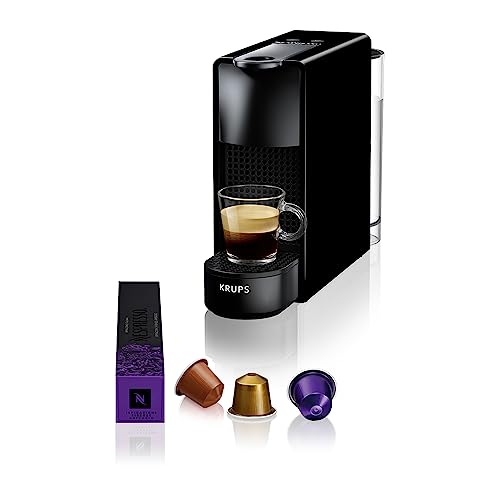Nespresso Krups XN1108 Essenza Mini Kaffeekapselmaschine| 14 Kapseln | 19 bar | Energiesparmodus | 1260 W | ‎0,6 L| 8.03 x 3.31 x 12.99 cm | schwarz | Energieklasse A von NESPRESSO