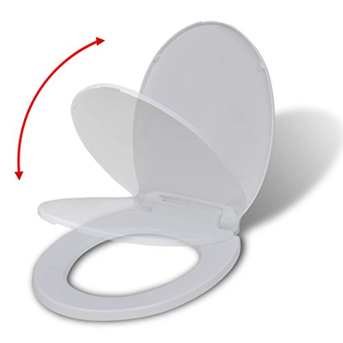 Ksodgun Toilettensitz mit Absenkautomatik WC-Sitz Klodeckel Toilettendeckel Oval Weiß - Mit Soft-Close-Funktion/Absenkautomatik von Ksodgun