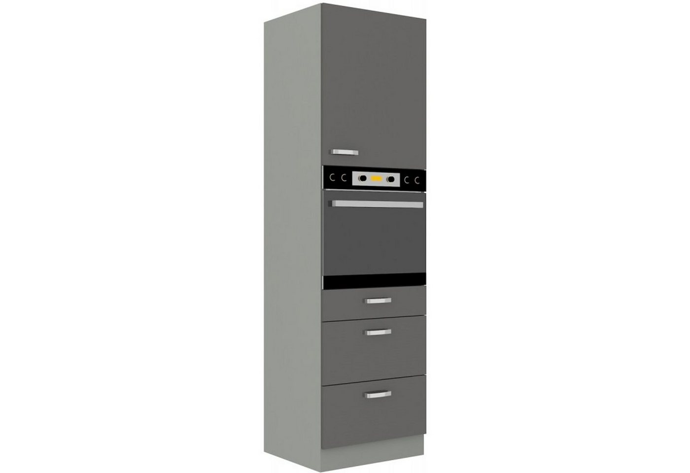 Küchen-Preisbombe Hochschrank 60 cm Küche Bianca Grey Grau Hochglanz Küchenzeile Küchenblock von Küchen-Preisbombe