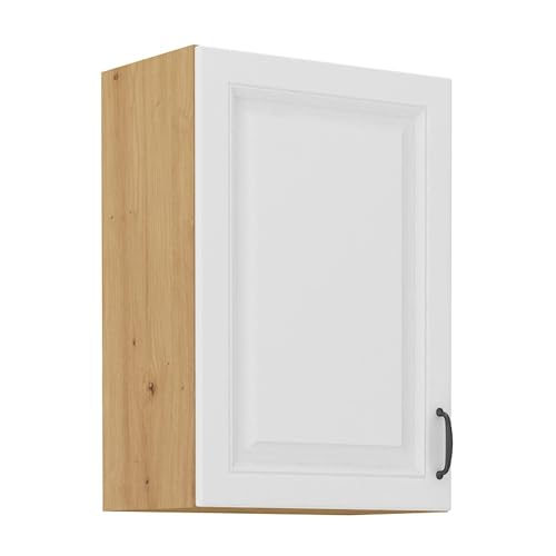 Hängeschrank 50 cm Stilo Weiss + Eiche Artisan Küchenzeile Küchenblock Küche von Kuechen-preisbombe